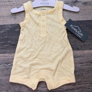Carter's PurelySoft Pale Yellow Ribbed Baby Romper